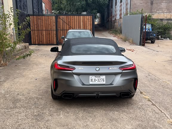 BMW Z4 M40i parked in the Cedar Performance courtyard in Dallas