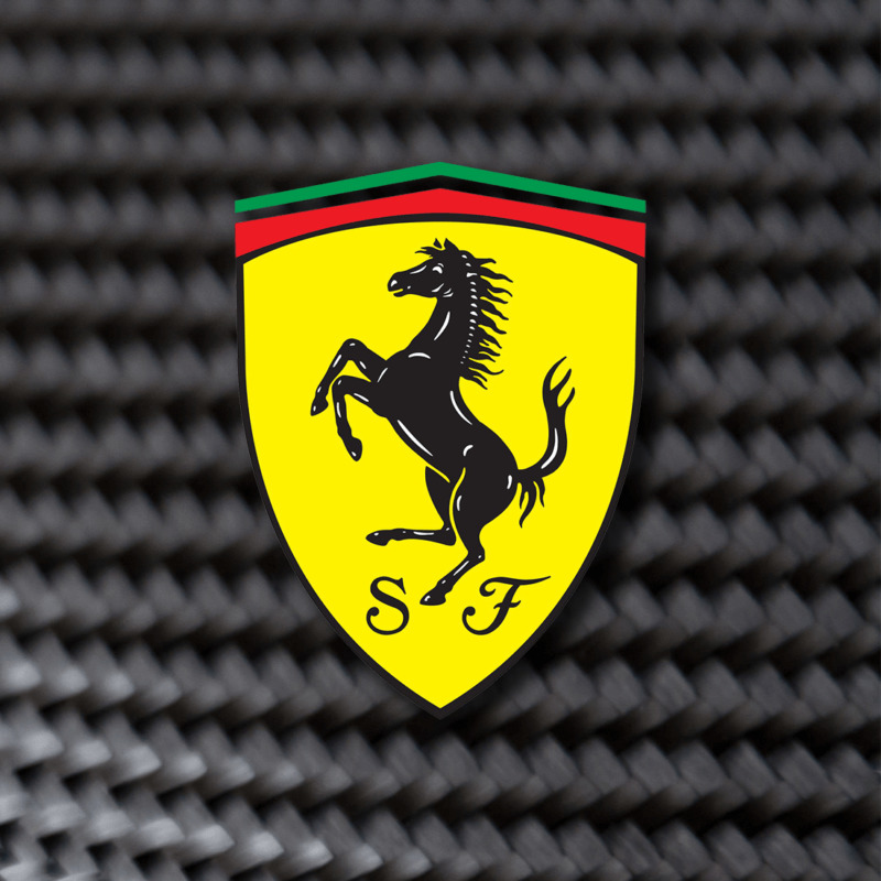 Ferrari Logo With Carbon Fiber