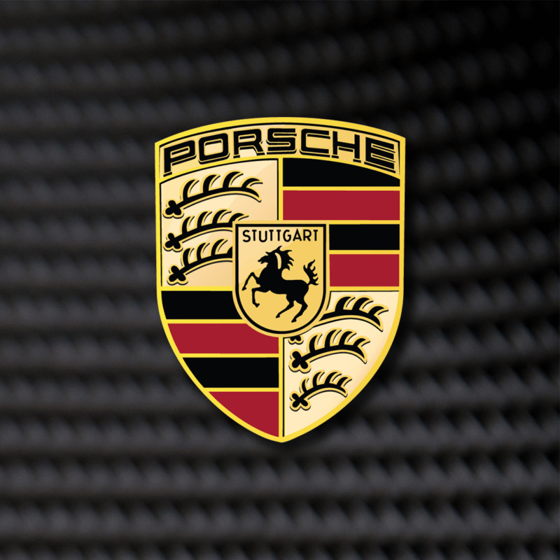 Porsche Logo With Carbon Fiber